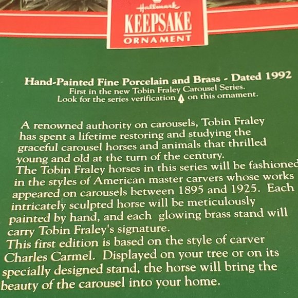 Hallmark Keepsake Horse Carousel Tree Ornament or Table Display Dated 1992 - Picture 11 of 13